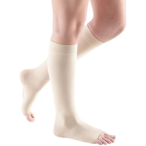 Mediven Womens Comfort Knee High 15-20 mmHg Open Toe Compression Stockings | Open toe graduated knee high stockings for women with soft comfort fit opaque style and everyday support. product thumbnail 6