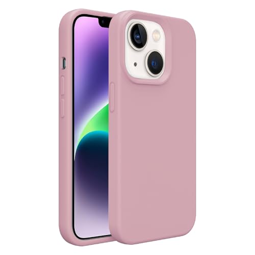 Image of iPhone 13 /14 Case Silicone,Soft Microfiber Lining(Sand Pink)