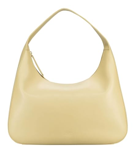 Sac à épaule jaune clair style Hobo Bag en cuir souple