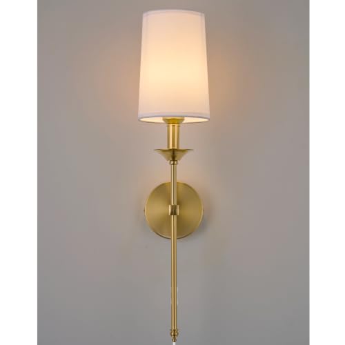 Image of PASSICA DECOR 2 Pack Plug in Wall Sconces Set of 2, Gold for Bedroom Vintage