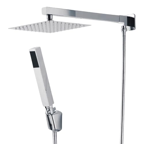 Ducha chuveiro inox 25x25cm com desviador e chuveirinho de mão sl...