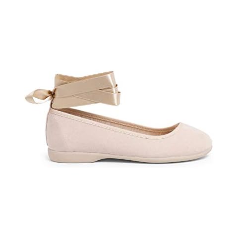 Zapatillas de ballet Pisamonas con cintas de raso en beige Cover