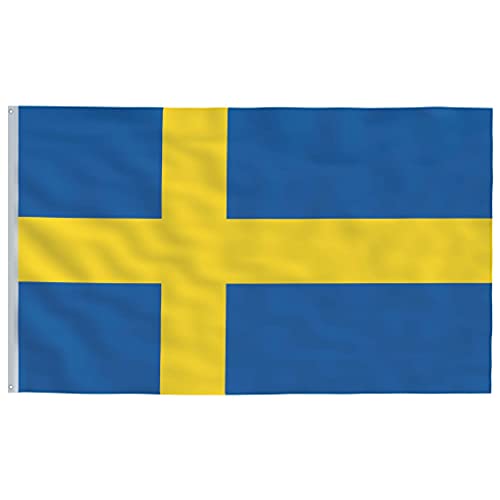 Drapeau de la Suède et mât en aluminium 6,23 m pour extérieur