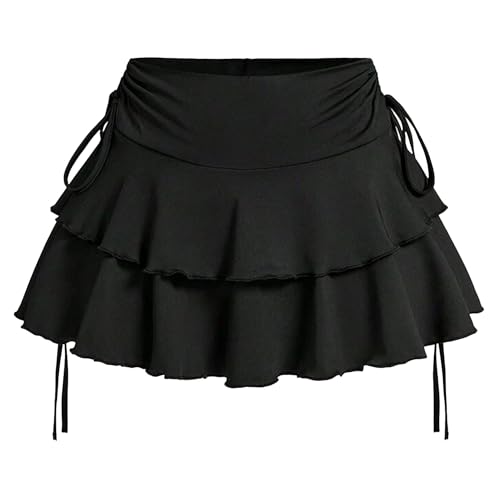 Women's Y2k Mini Ruffle Skirts A Line Tiered Layers Skirts
