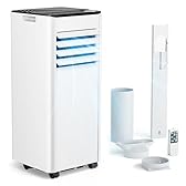 EUHOMY Condizionatore portatile 7000BTU 2,0kW(con telecomando), Climatizzatore Portatile 4-in-1 | condizionatore canalizzabile | Funzionamento silenzioso | Display LED | Copertura di 20 ㎡ | 24h-Timer