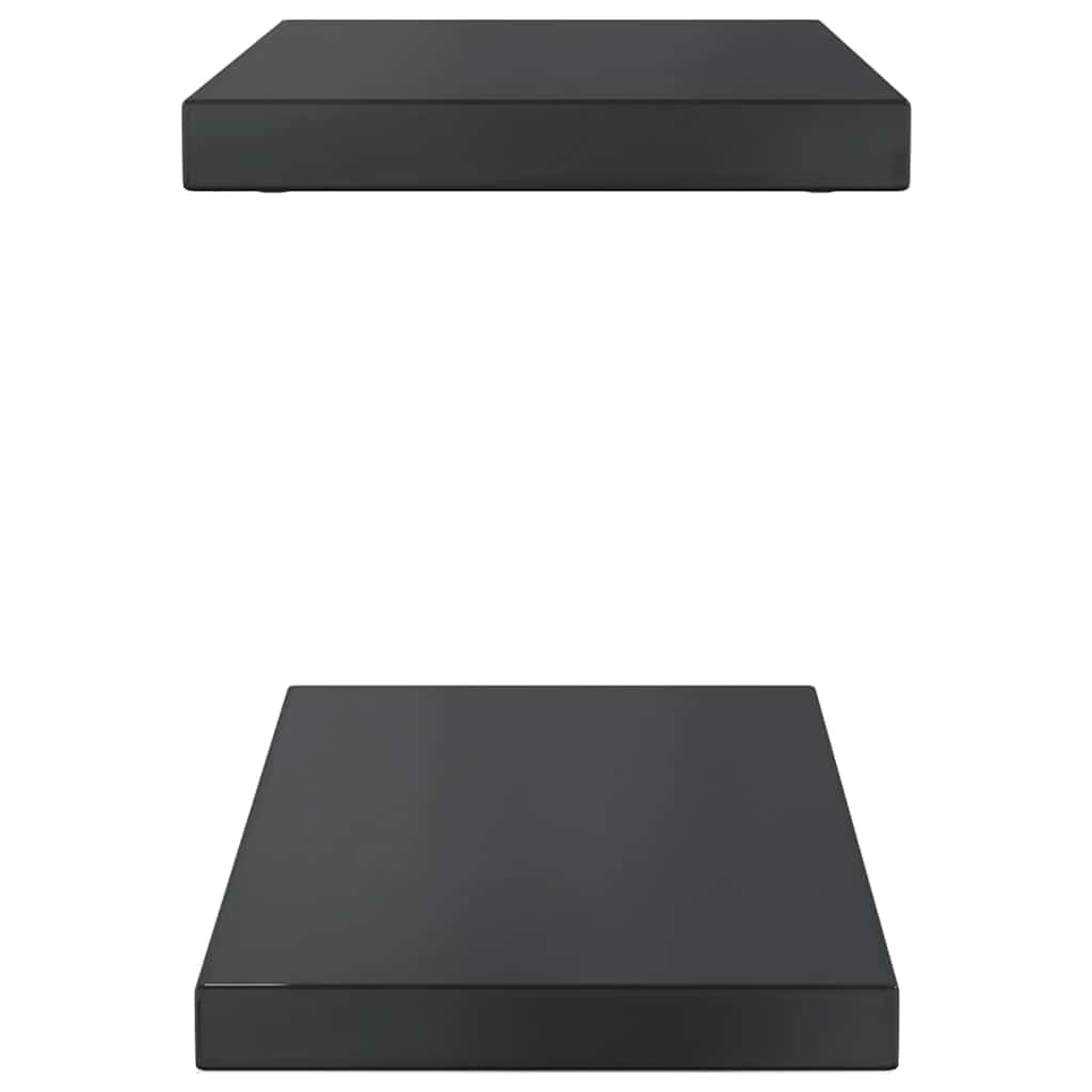 Estantes de pared 2 piezas 50 x 23,5 x 3 cm acero inoxidable negro, estante flotante baño dormitorio, resistente a la corrosión, diseño que ahorra espacio para libros, plantas y decoración