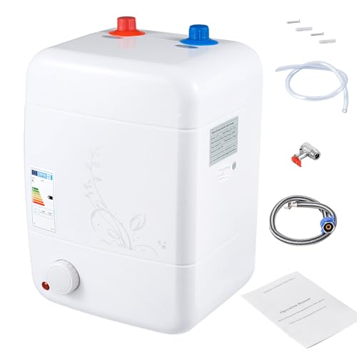 Kleinspeicher Untertisch 8L druckfest - Warmwasserspeicher 1500W Untertisch 30-75℃ Temperature Einstellbar 23 x 21 x 36cm Durchlauferhitzer 230V