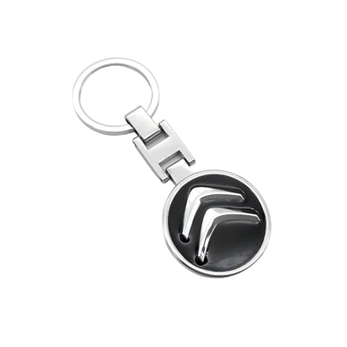 ZKAYHGG Porte-Clés de Voiture pour Citroën, Trousseau de Clés Anti-Perte Remplacement Portable avec Logo pour Hommes et Femmes,Black