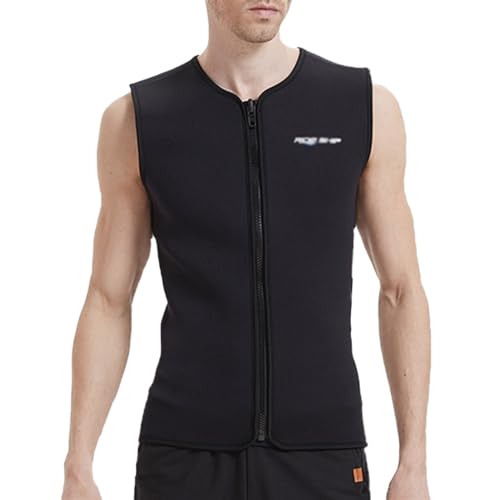 3MM Men Wetsuits Front Zip Wetsuit Top Sleeveless Diving Vest for Diving Surfing Snorkeling Kayaking Water Sports(Black_Small) miniatura 1