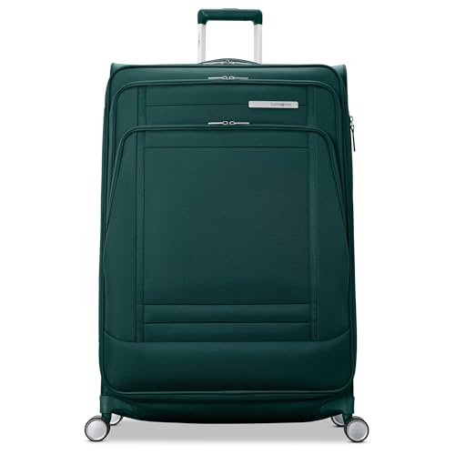 Image of Samsonite UpLIFT Lightweight Large Checked Softside Luggage with Spinner Wheels - Expandable - Airline-Approved, Polyester Soft Suitcase for Ultra Light Travel - Emerald Green