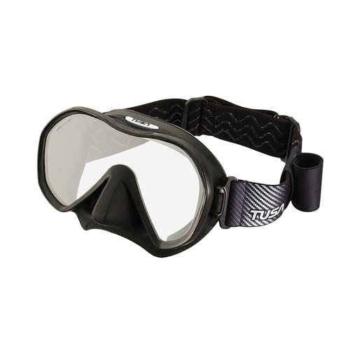 TUSA M-1010F Zensee Scuba Diving Mask with Fabric Strap, Black