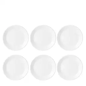 Round Design, Pure Melamine, Dinner Plate Set, Set of 6 (Diameter: 12 Inch White)