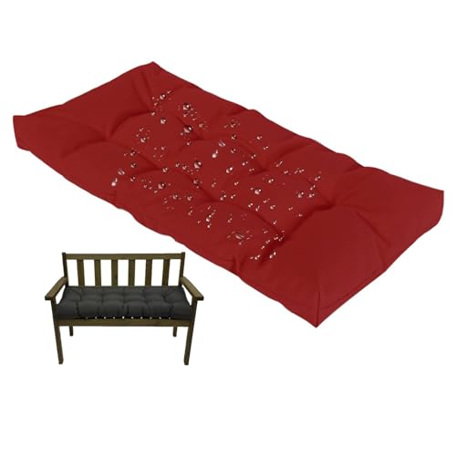 Coussin de banc imperméable 80x40 cm rouge épais pour extérieur