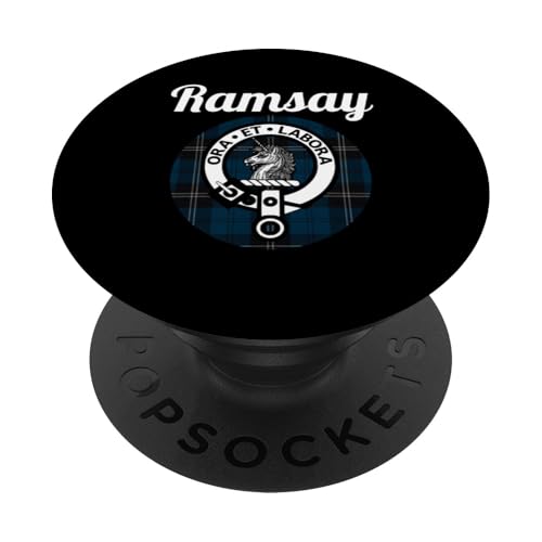 Ramsay Clan Escocesa Nombre Escudo de Armas Tartan PopSockets PopGrip Adhesivo