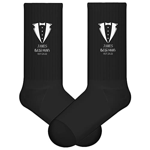 Custom Groom Socks Men - Personalized Gift From Bride Grooms Wedding Socks to be Gifts for Father Of The Bride Socks