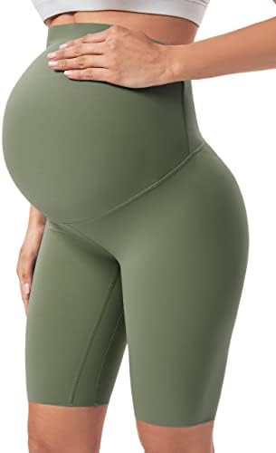 Buttergene Maternity Shorts Over Belly Maternity Biker Shorts Pregnancy Shorts Athletic Workout Bike Running Shorts Pants