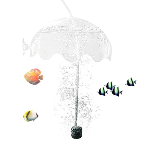 水槽エアレーター | 酸素バブルディフューザー 水槽キット ホース、エアストーン、フィッシュタンクシールド、防水スプラッシュカバー 静音 Betta用 -