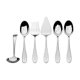 Mikasa Bravo 18/10 Stainless Steel 6-Piece Serving Set - Serving Spoons, Fork, Pie Server, Gravy Ladle...