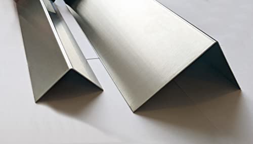 Stainless Steel Angle - Brushed/Satin Polished Metal wall Corner Protectors - Multiple Size's and Pack Qty's 15mm x 15mm - 250mm (25cm) long - (2 Pack)