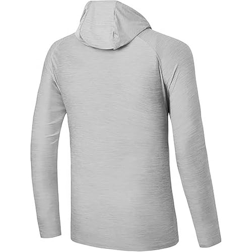 Men's Sun Hoodie Summer Casual UPF 50+ Fishing Shirts Ice Silk Thin Long Sleeve Pullover Rash Guard Lightweight Tees4
