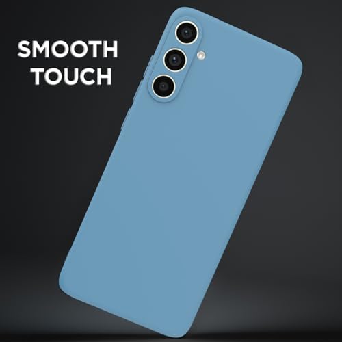 Image of Outlouders Back Cover for Samsung Galaxy A34 5G | Camera Protection | Durable Soft Matte Silicone Bumper Case (Aqua Blue)