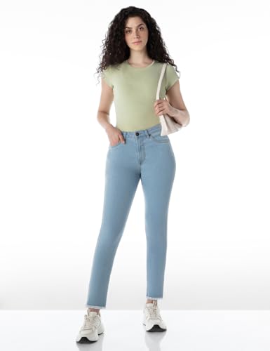 Image of INKD Women's Slim Fit Jeans - Mid-Rise| Stretchable | Enzyme Wash | Classic 5 Pocket Styling | Jeans for Women (Available in Plus Sizes)