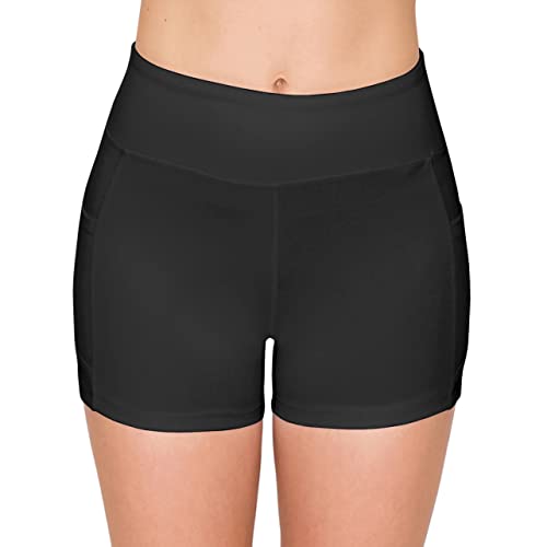 Image of ALWAYS Women's Biker Shorts Pockets - 3 inch High Waisted Soft Running Workout Yoga Pants Black L