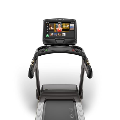 Image of Matrix Fitness T75 Treadmill with XUR | 22 inch Touchscreen (WiFi+BT+HDMI) | Club-Quality Treadmill for Running, 5K & Marathon | Heavy-Duty Frame, Extra-Thick 22 inchx60 inch Deck, Industrial Cushioning