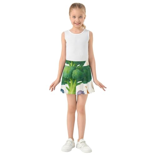 Joisal Colorful Fruits Vegetables Toddlers Tennis Skirts Colored Girls Skorts Athletic Shorts Pleated Skort 4t3