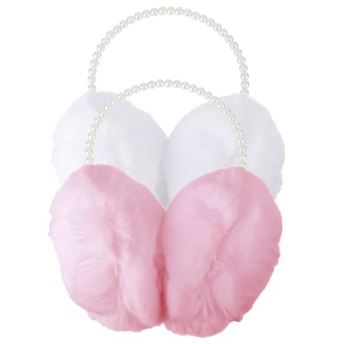 NOLITOY 2pcs Plush Earmuffs for Girls Warm Ear Covers for Winter Cute Faux Rabbit Fur Design Lightweight Comfortable for Boys and Girls