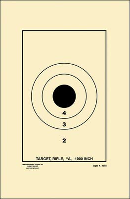 48 Pk, Us Dept of Defense A-1000 Dcm Rifle/Carbine Target Heavy Tagboard Paper Black Size: 8 1/2