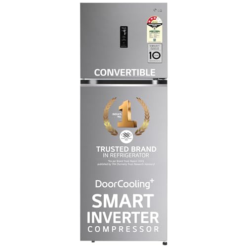 Image of LG 360 L 3 Star Frost-Free Smart Inverter Wi-Fi Double Door Refrigerator Appliance (GL-T382VPZX, Shiny Steel, Convertible & Door Cooling+, 2022 Model)