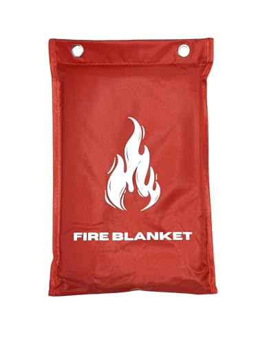 MotivPart 1X Fire Blanket for Home Safety Emergency Fire Blanket for Kitchen Fiberglass Fire Blankets Fireproof Blanket House Safety Flame Retardant Fabric Tarp Cover Red