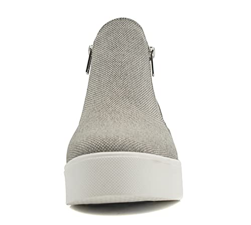 Image of Soda Taylor Hidden Wedge Sole Booties Ankle Heels Sneaker Shoes Side Zipper