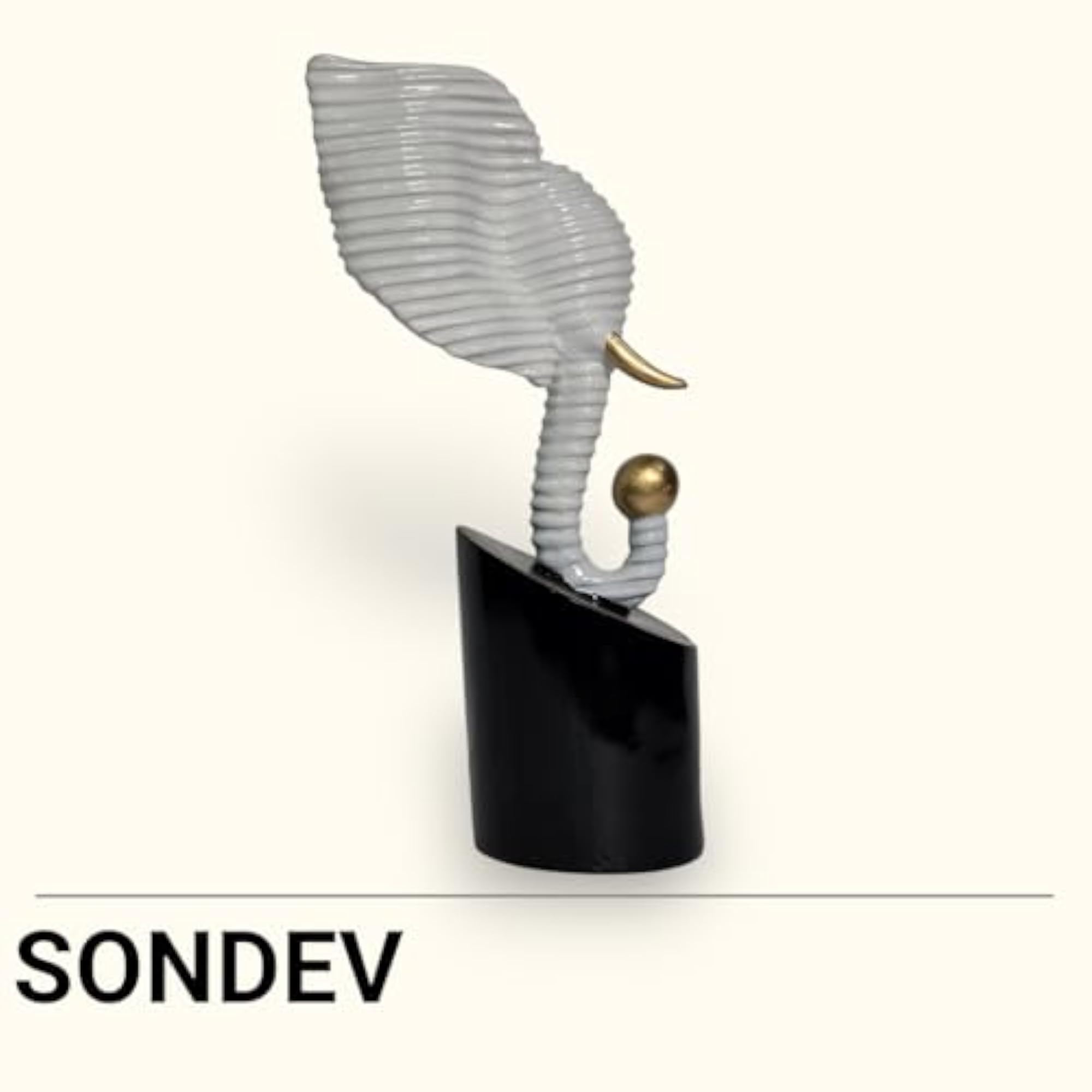 Decorative Elephant Sculpture with Gold Accents