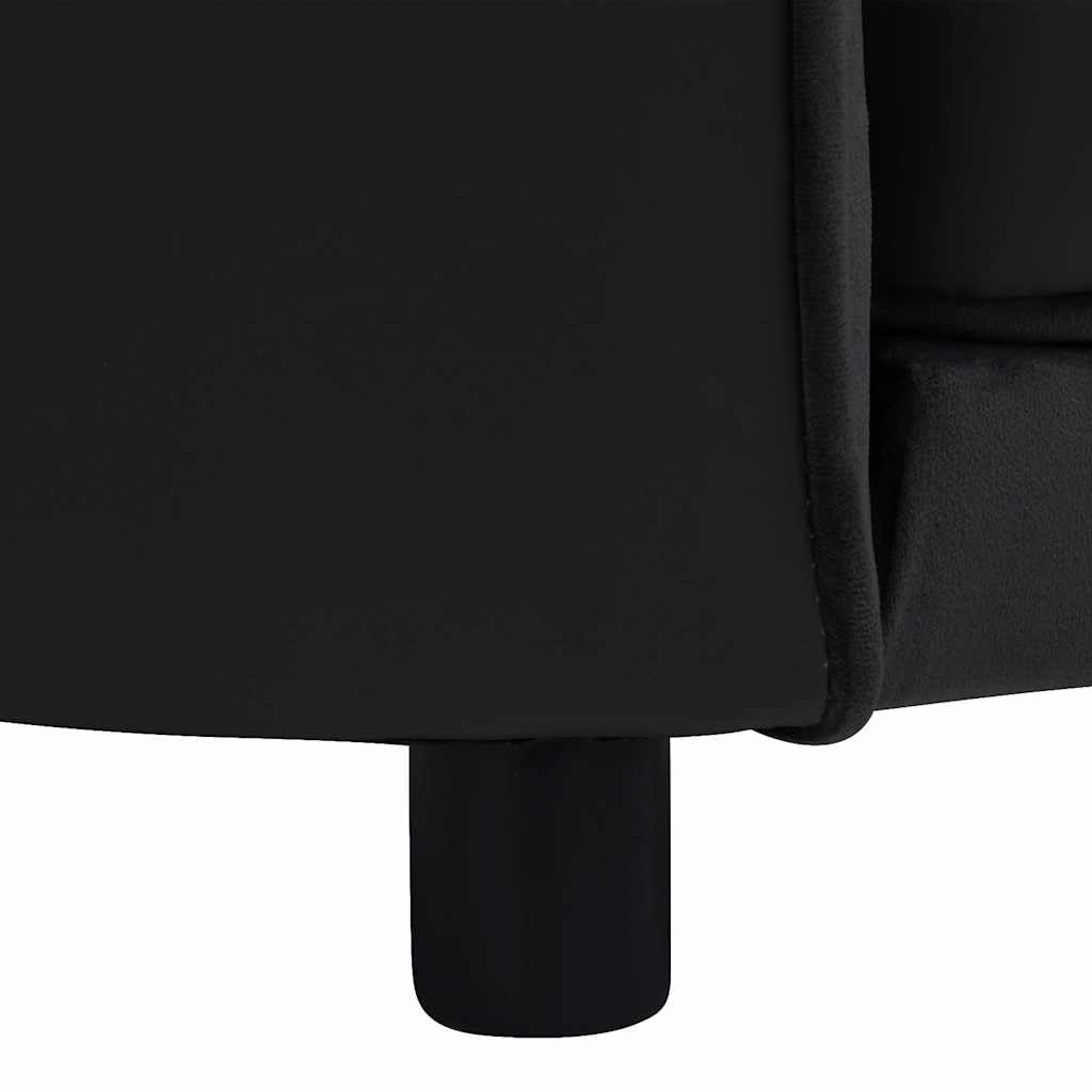 vidaXL Sofá para Perros Felpa y Cuero sintético Negro 69x49x40 cm