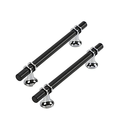Dreneco 2 Pack Cupboard Handles Zinc Alloy Kitchen T Bar Handle Drawer Wardrobe Cabinet Furniture Door Pulls Knobs (128mm Hole centres