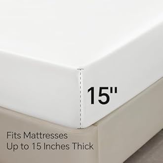 BEDELITE Satin Sheets Queen Size Bed Set, Luxury Soft White Silky Sheets for Hair and Skin, Similar to Silk Bed Sheets Set 4 Pieces （1 Deep Pocket Fitted Sheet, 1 Flat Sheet, and 2 Pillowcases）