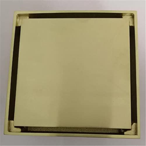 Desagüe de suelo oculto latón dorado cepillado 100x100mm para ducha y balcón 3