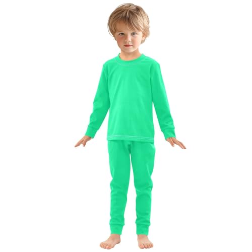 Med Spring Green Long Sleeve Pajamas Set Sleepwear Jammies 2pcs Set Pjs Med Spring Green