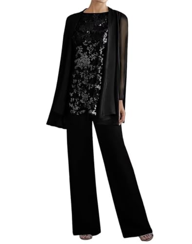 Dressy Pant Suits for Wedding Guest Outfit Lace Floral Mother Groom Gown Formal Pantsuits for Women Evening Party