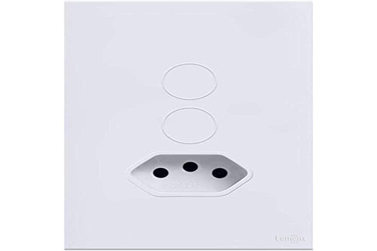 Lumenx INTERRUPTOR TOUCH TOK GLASS 2 PADS + TOMADA WI-FI BRANCO 4X2