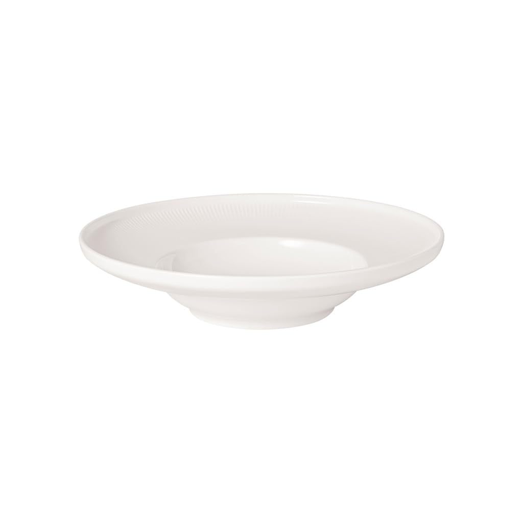 Villeroy & Boch - Afina Pastateller aus Premium Porzellan, ø 25 cm, tiefer Teller für Nudeln Salate & Suppen, Made in Germany, spülmaschinenfest und mikrowellensicher, stapelbar, weiß, 6er Set