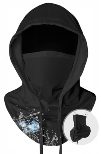 Cooling Sun Face Shield Unisex Balaclava Breathable Mask for Men and Women Outdoor Cycling Ski Head Cover UV Protection Black