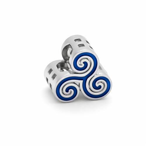 Triskel de plata y esmalte azul: el abalorio de 11 mm ideal para personalizar tu pulsera diaria
