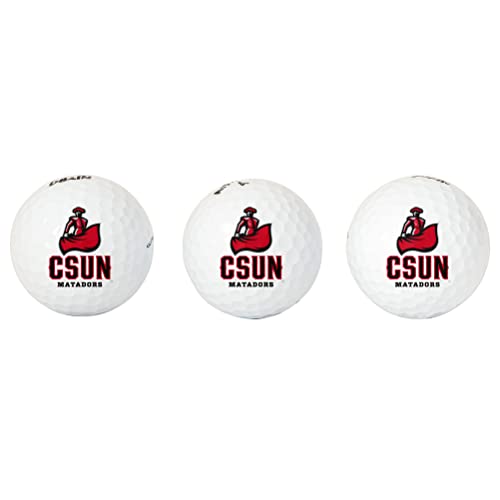 Desert Cactus California State University Northridge Golf Balls 3 Pack – CSUN Matadors Full Color Three – Officially Licensed Sport Team Accessory Design A