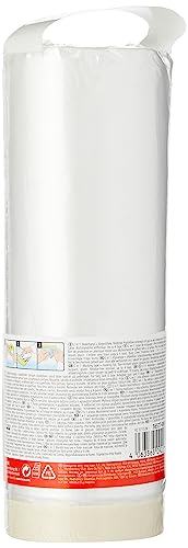 Image of tesa Economy Easy Cover 2-in-1 Masking Film for Painting and Masking Tape 33 m x 140 cm
