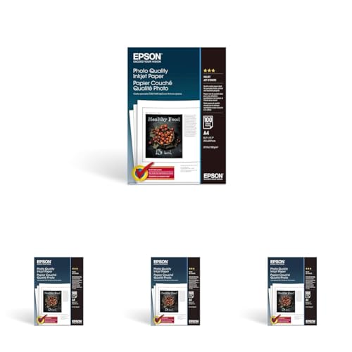 Papier A4 jet d’encre de qualité photo Epson 102 g/m2, 100 feuilles (Lot de 4)