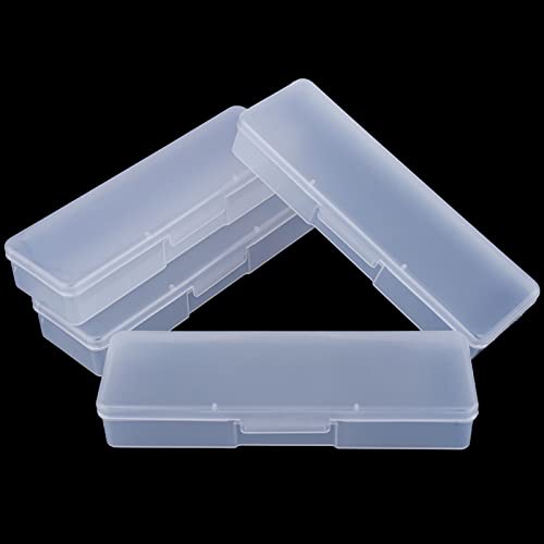 Lokyango 4 Pieces Plastic Storage Personal Box for Nail Nail Implement Storage Box Organizer Case Manicure Tool Box for Nail Pedicure Supply Tools (clear)