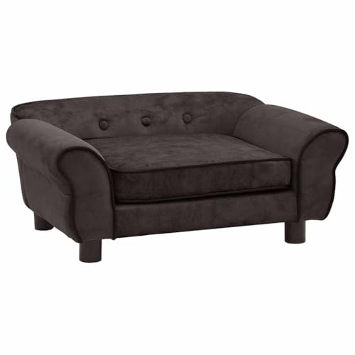 vidaXL Hundesofa Braun 72x45x30cm Plüsch Hundecouch Hundebett Haustiersofa